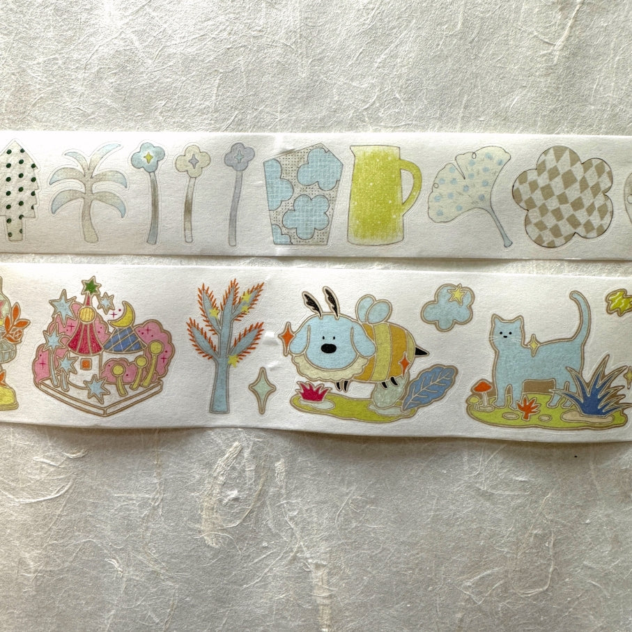 Blue Semicircle - Wishing Fountain kiss-cut washi tape SAMPLES