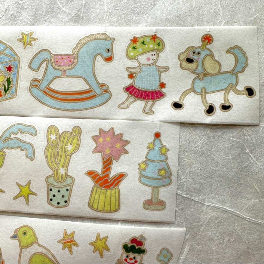 Blue Semicircle - Wishing Fountain kiss-cut washi tape SAMPLES