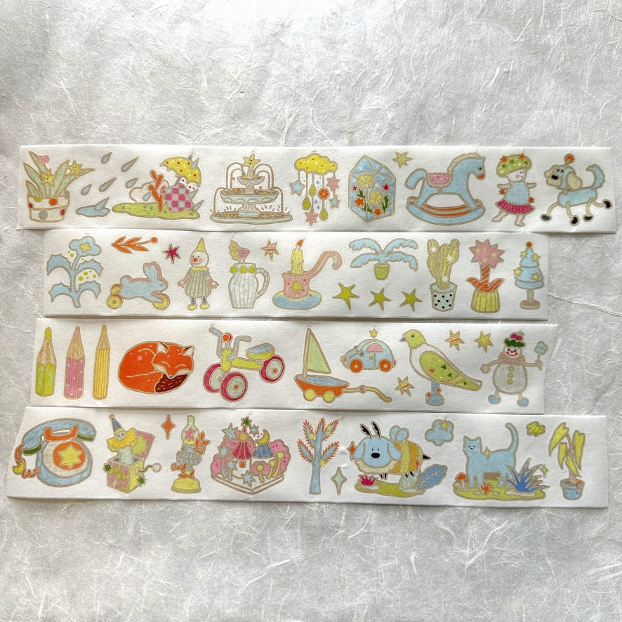 Blue Semicircle - Wishing Fountain kiss-cut washi tape SAMPLES