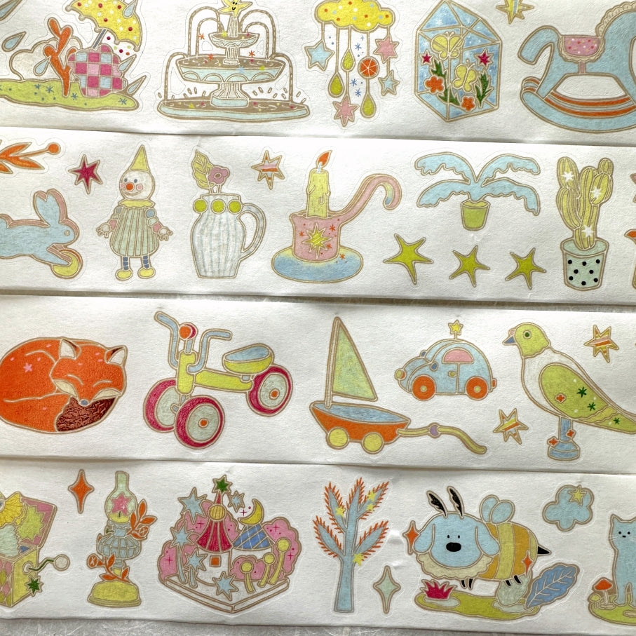 Blue Semicircle - Wishing Fountain kiss-cut washi tape SAMPLES