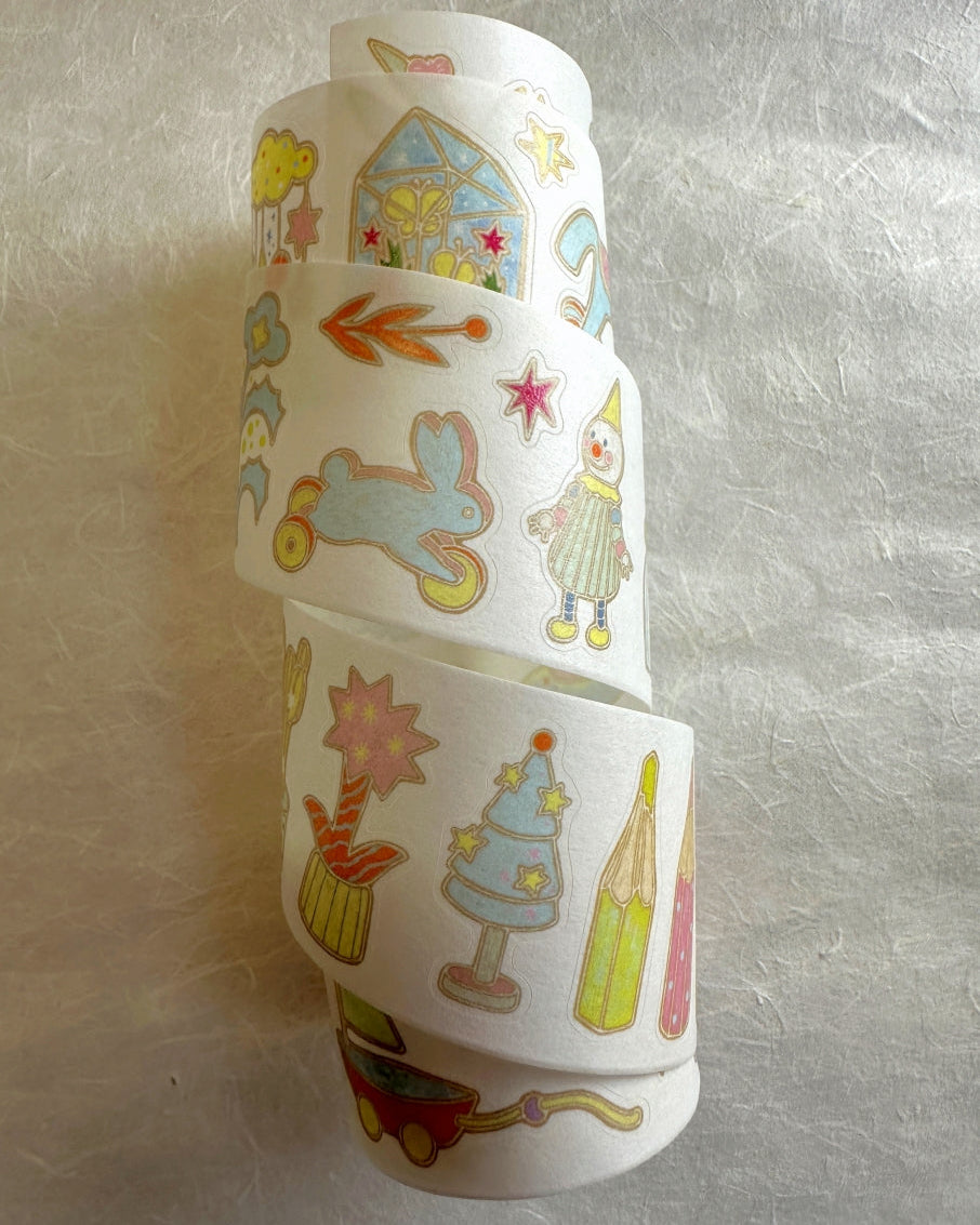 Blue Semicircle - Wishing Fountain kiss-cut washi tape SAMPLES
