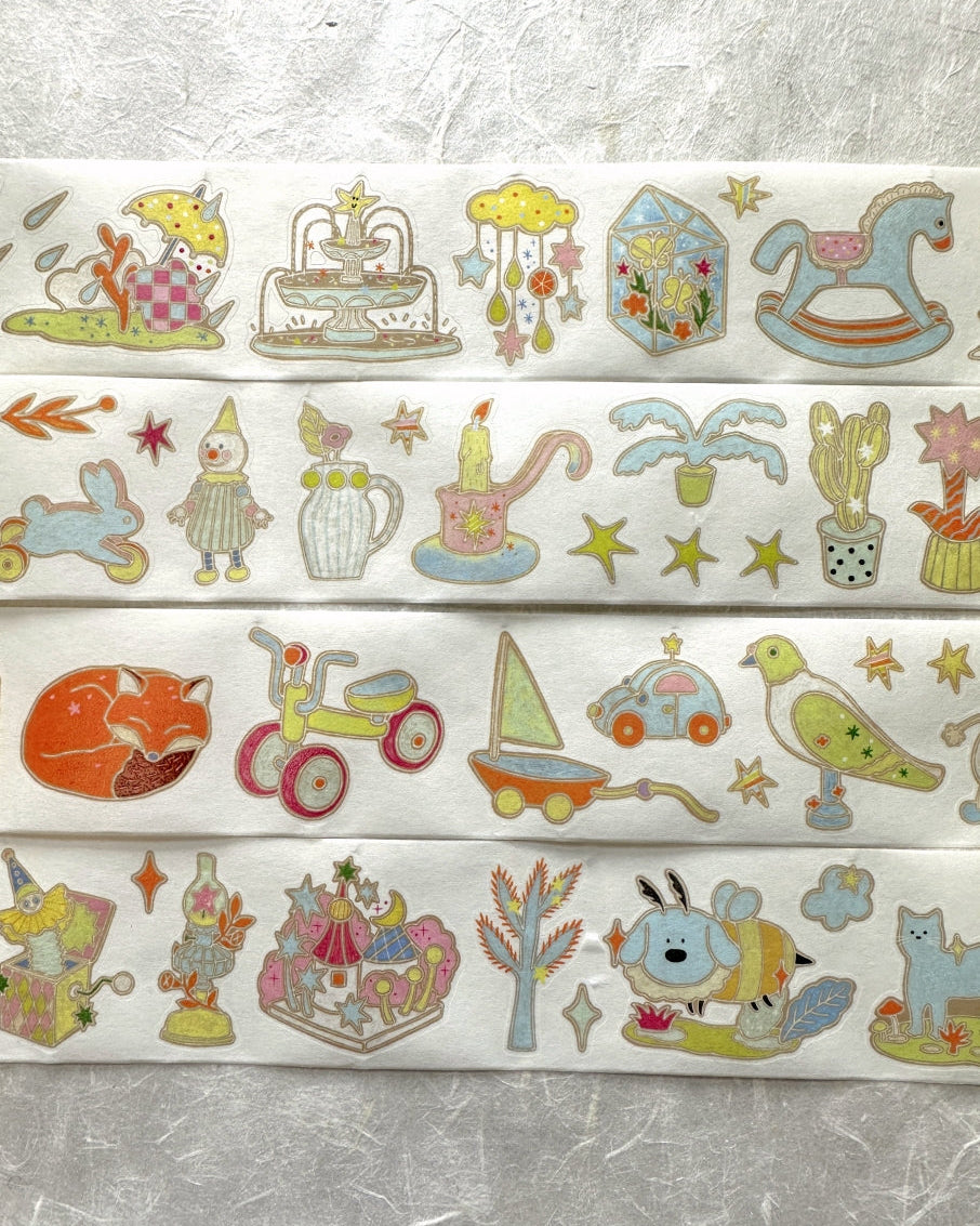 Blue Semicircle - Wishing Fountain kiss-cut washi tape SAMPLES