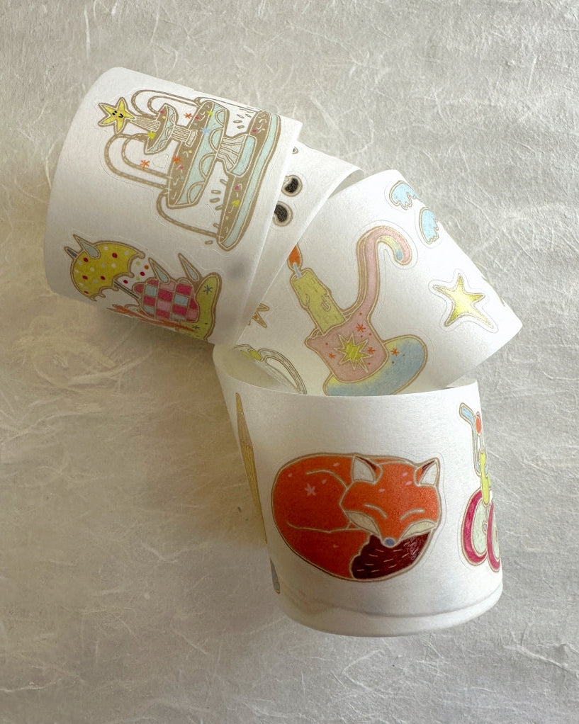 Blue Semicircle - Wishing Fountain kiss-cut washi tape SAMPLES
