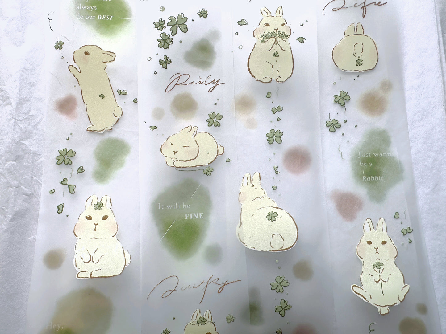 Breezy Studio - Clover Bunny PET tape SAMPLES