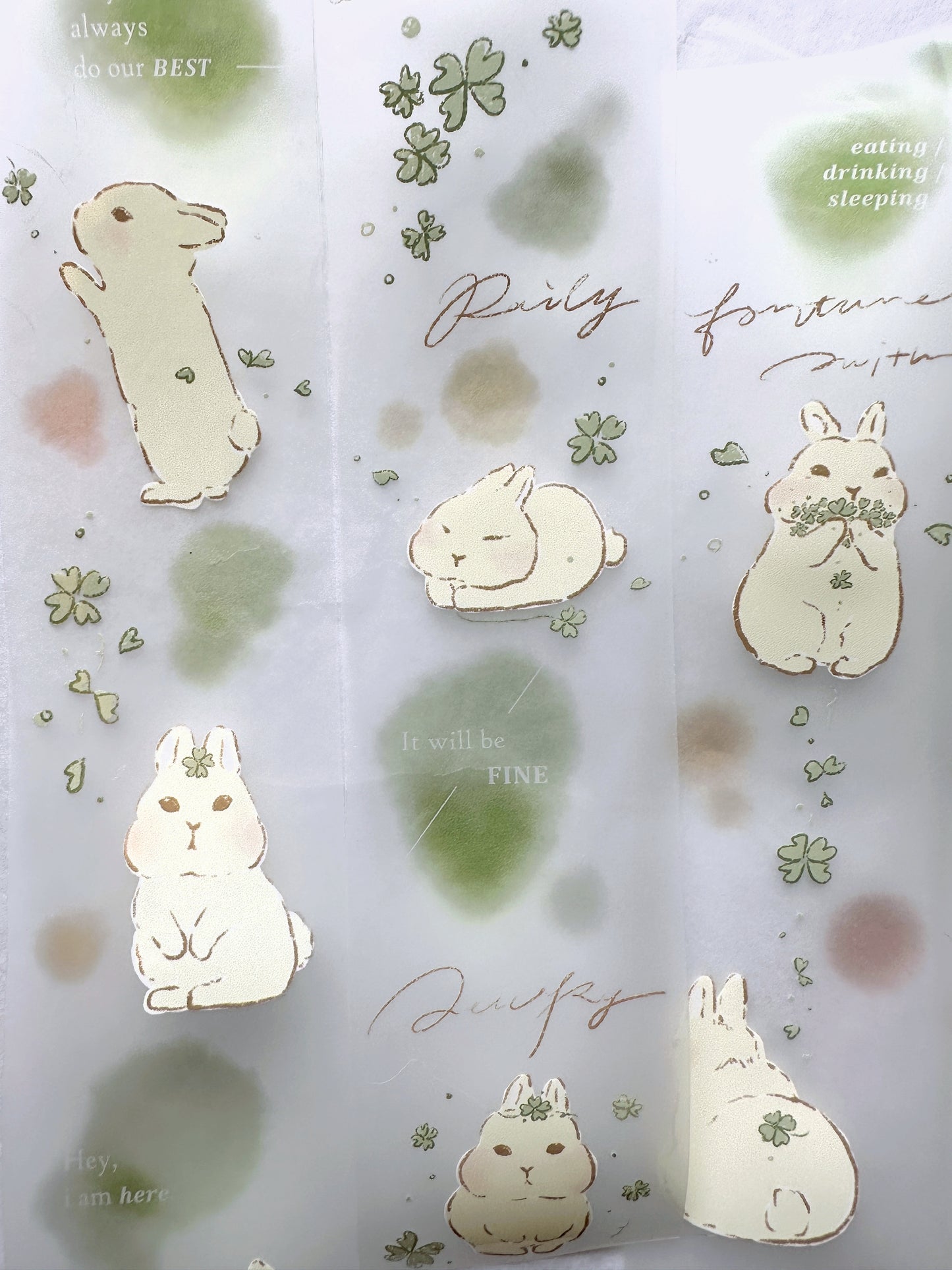 Breezy Studio - Clover Bunny PET tape SAMPLES