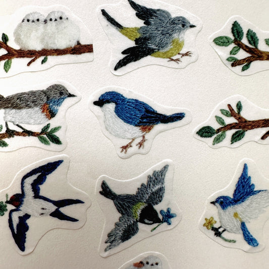 Bande - Embroidery Forest Birds masking sticker roll SAMPLES
