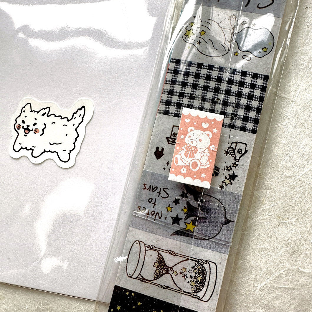 Journal Pages - Starry Whispers label sticker roll SAMPLES