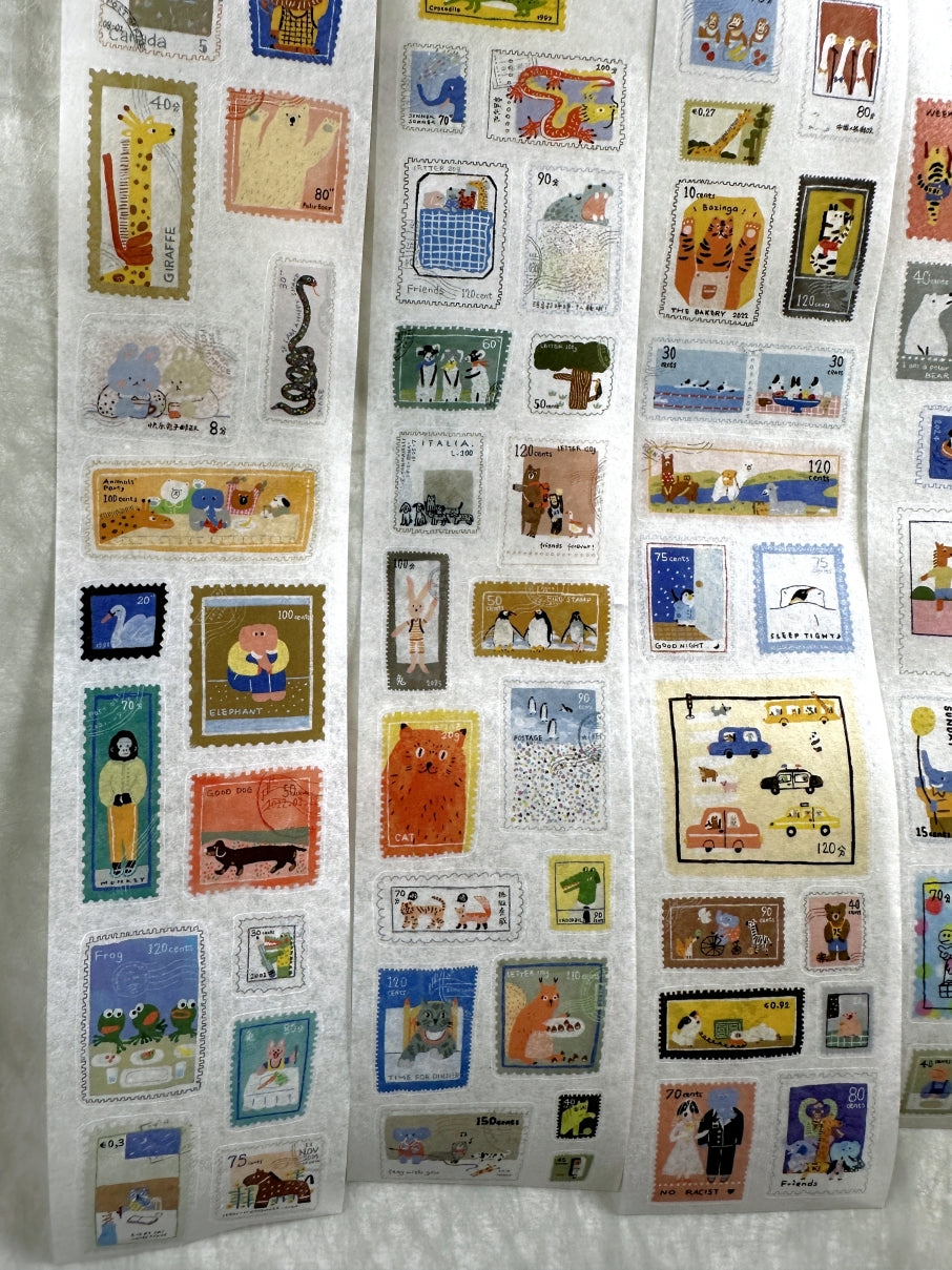 Bieguan Studio - Postage Zoo kiss-cut washi tape SAMPLES