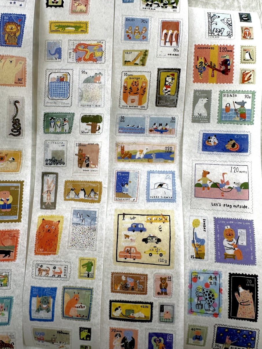 Bieguan Studio - Postage Zoo kiss-cut washi tape SAMPLES