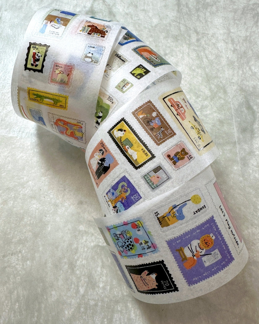 Bieguan Studio - Postage Zoo kiss-cut washi tape SAMPLES