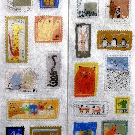 Bieguan Studio - Postage Zoo kiss-cut washi tape SAMPLES