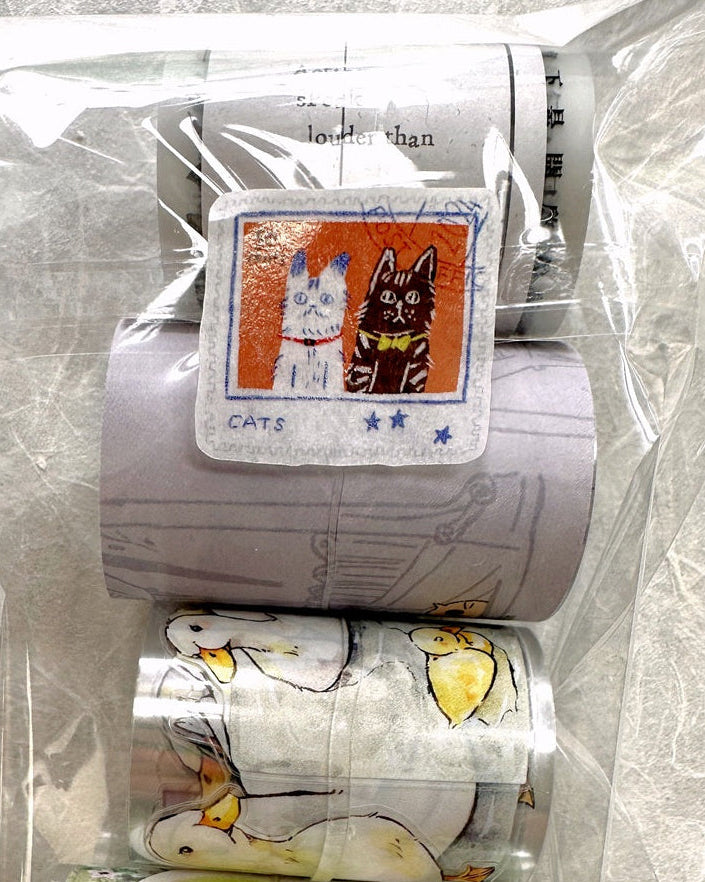 Bieguan Studio - Postage Zoo kiss-cut washi tape SAMPLES