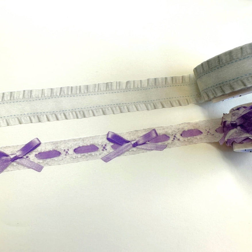 BOKI - Frill Ribbon & Eyelet Lace washi tape SAMPLES