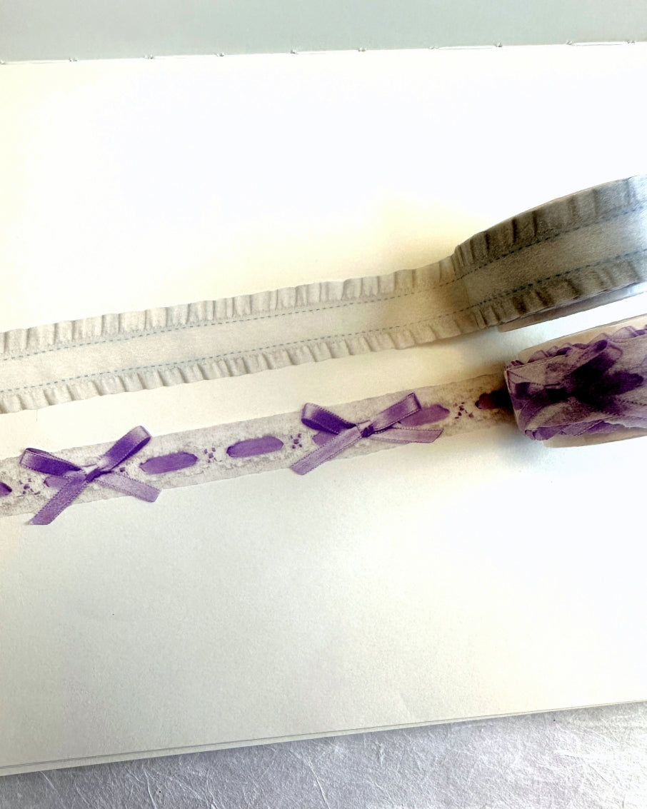 BOKI - Frill Ribbon & Eyelet Lace washi tape SAMPLES