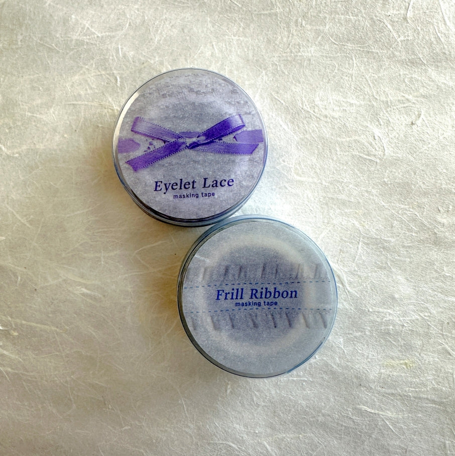BOKI - Frill Ribbon & Eyelet Lace washi tape SAMPLES