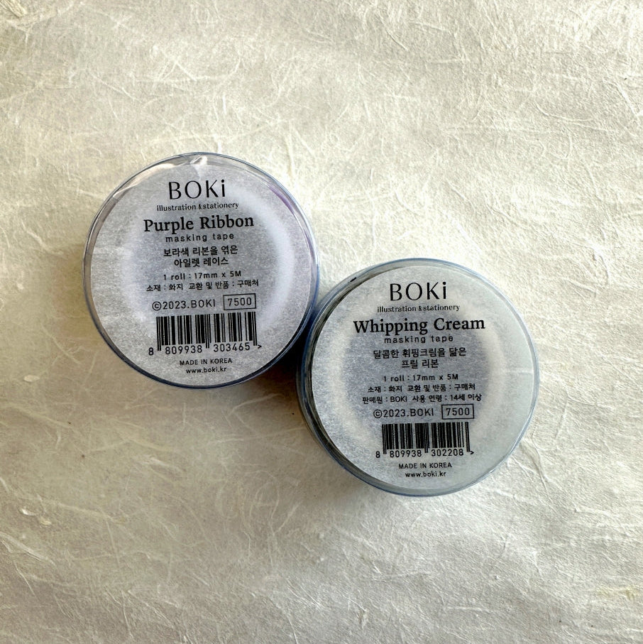 BOKI - Frill Ribbon & Eyelet Lace washi tape SAMPLES