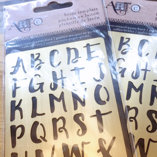 Alphabet Brass Stencil Art Template