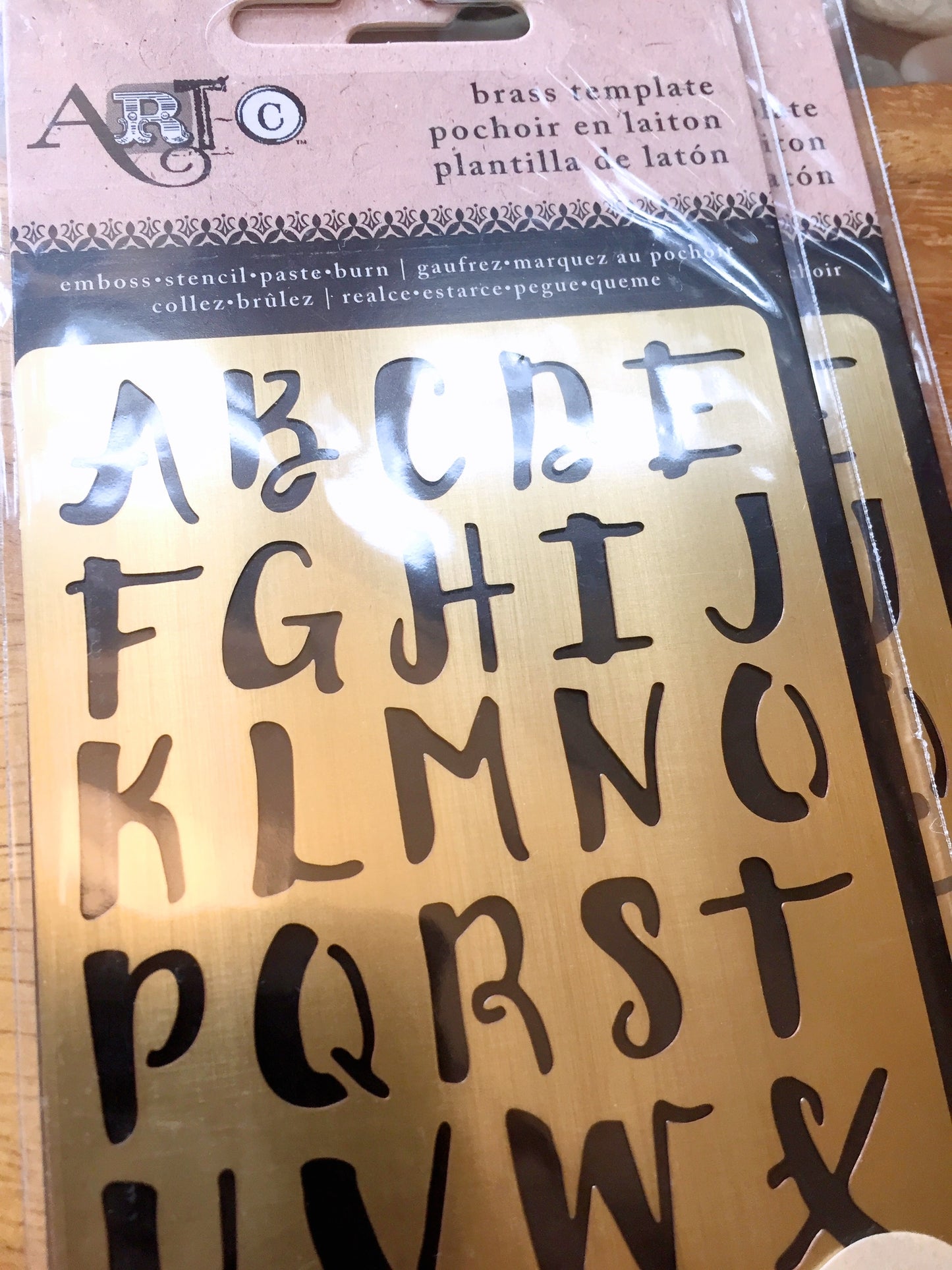 Alphabet Brass Stencil Art Template