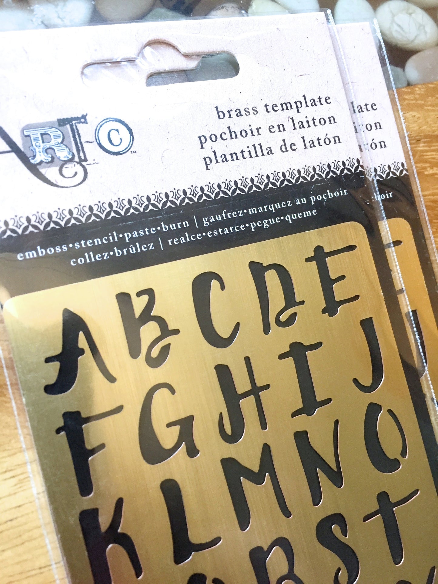 Alphabet Brass Stencil Art Template