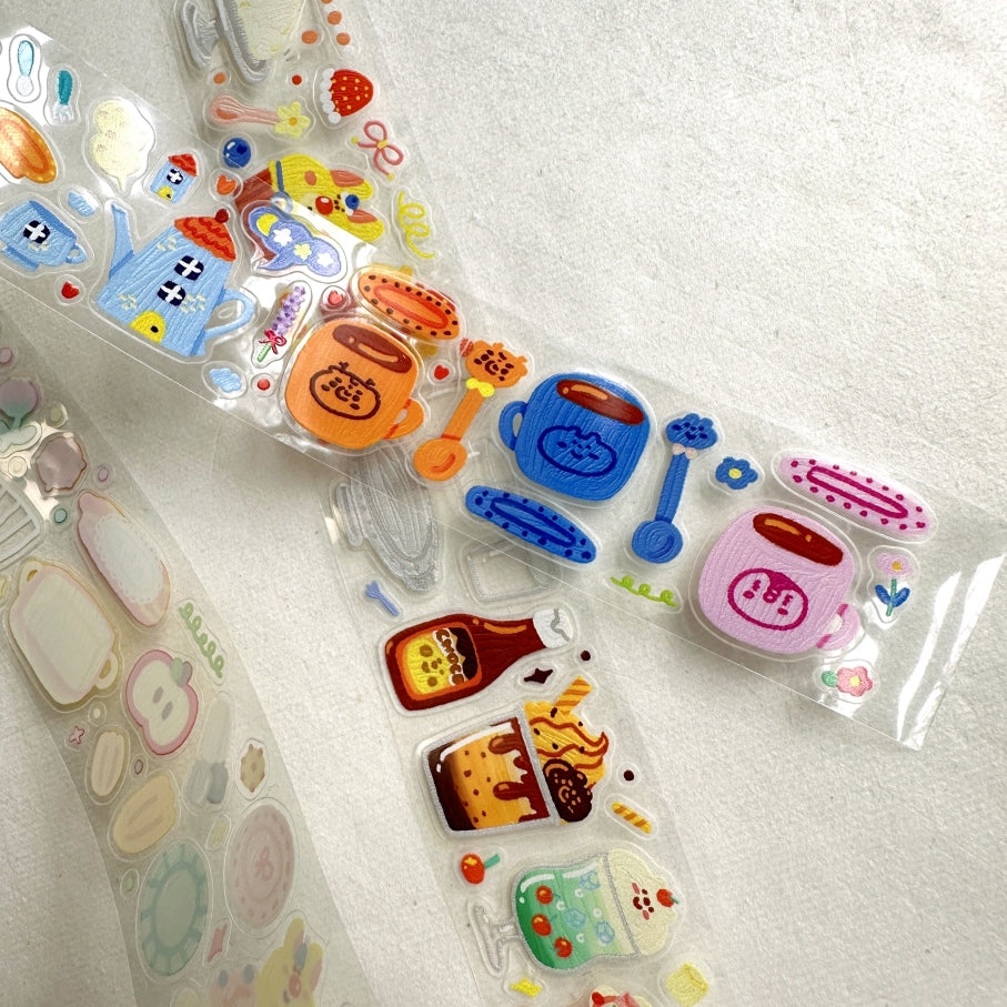 BuLan's Studio - Tea Time kiss-cut PET tape SAMPLES