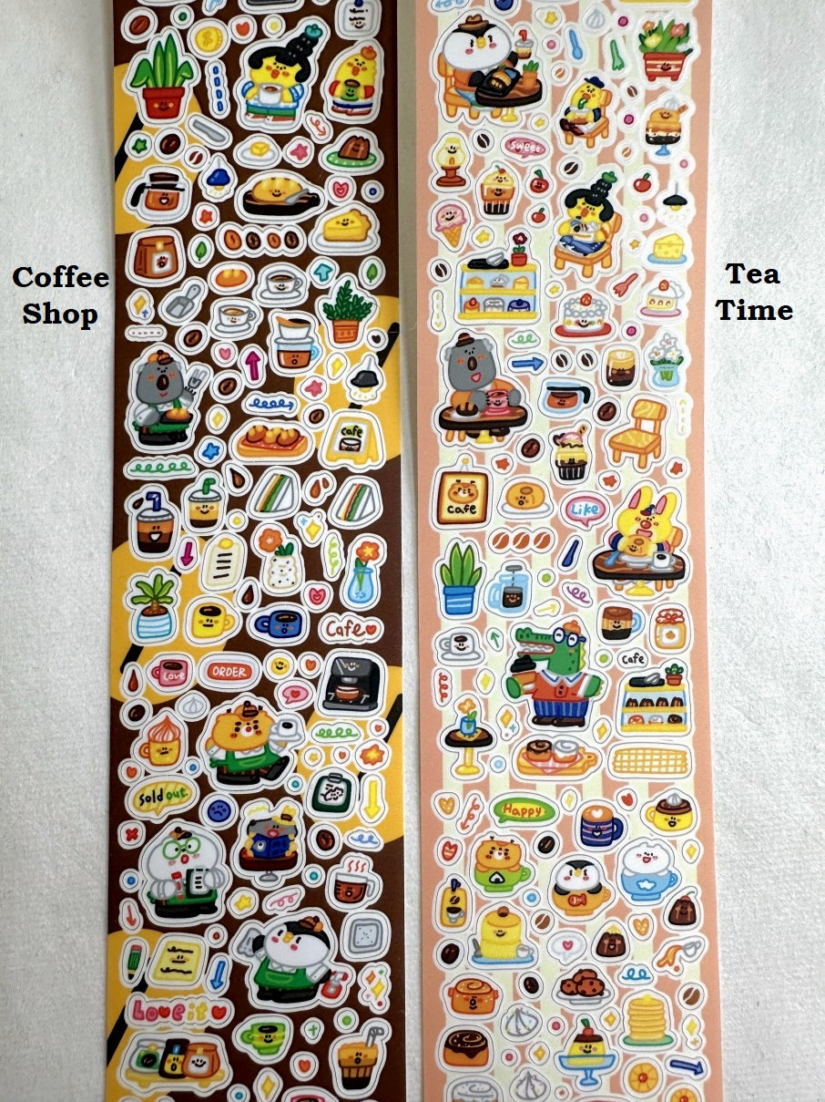 BuLan's Studio - Coffee Shop kiss-cut paper tape (cute tiny deco stickers) SAMPLES