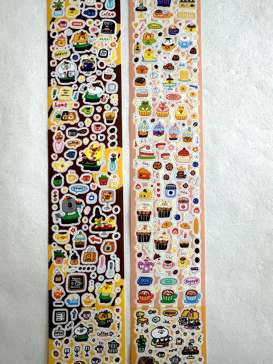 BuLan's Studio - Coffee Shop kiss-cut paper tape (cute tiny deco stickers) SAMPLES