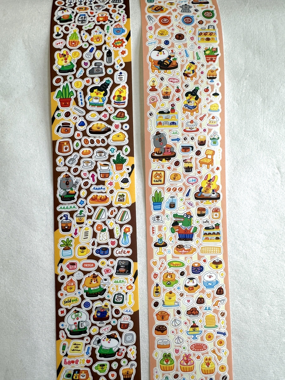 BuLan's Studio - Coffee Shop kiss-cut paper tape (cute tiny deco stickers) SAMPLES