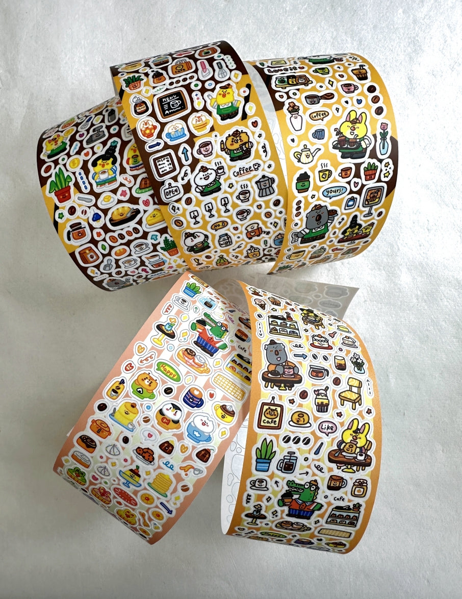 BuLan's Studio - Coffee Shop kiss-cut paper tape (cute tiny deco stickers) SAMPLES