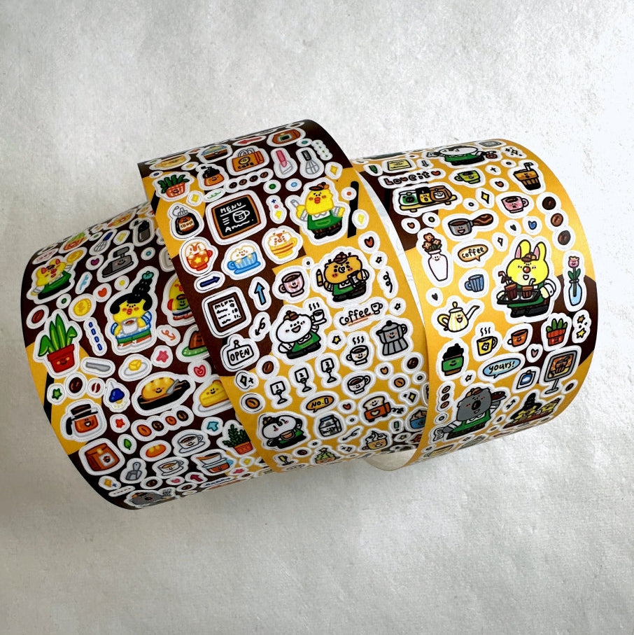 BuLan's Studio - Coffee Shop kiss-cut paper tape (cute tiny deco stickers) SAMPLES