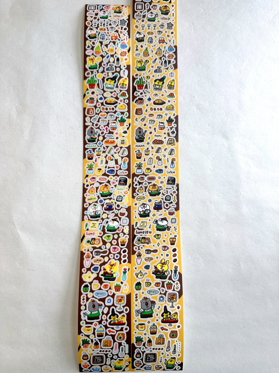 BuLan's Studio - Coffee Shop kiss-cut paper tape (cute tiny deco stickers) SAMPLES