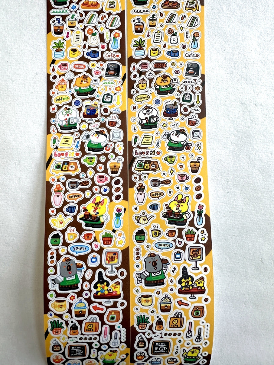 BuLan's Studio - Coffee Shop kiss-cut paper tape (cute tiny deco stickers) SAMPLES