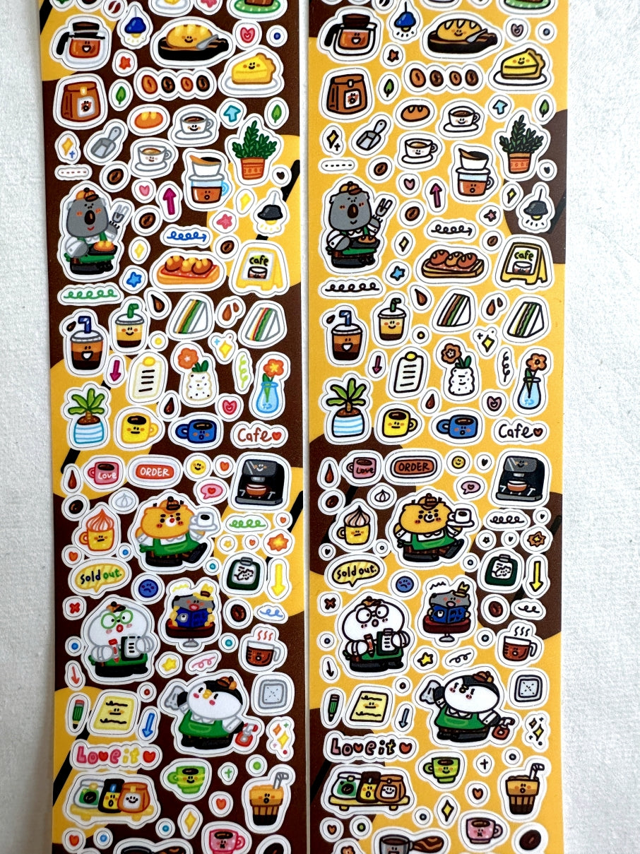 BuLan's Studio - Coffee Shop kiss-cut paper tape (cute tiny deco stickers) SAMPLES