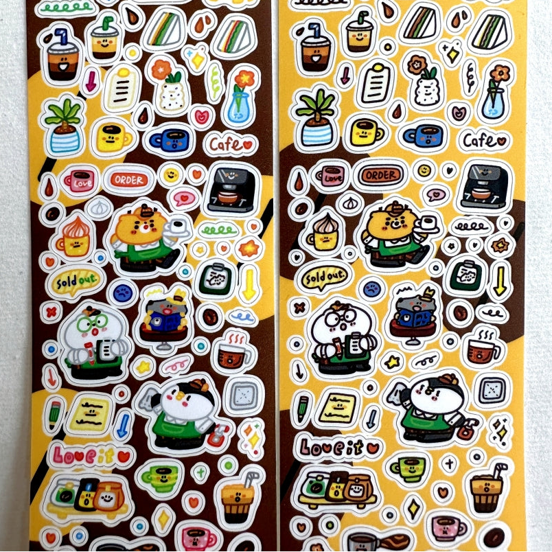 BuLan's Studio - Coffee Shop kiss-cut paper tape (cute tiny deco stickers) SAMPLES