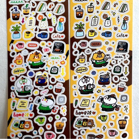 BuLan's Studio - Coffee Shop kiss-cut paper tape (cute tiny deco stickers) SAMPLES