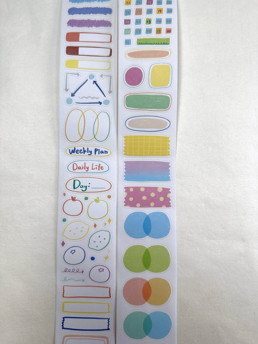 BuLan's Studio - Memo kiss-cut paper tape (4.5 cm x 200 cm) SAMPLES
