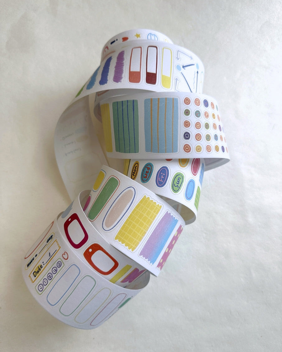 BuLan's Studio - Memo kiss-cut paper tape (4.5 cm x 200 cm) SAMPLES