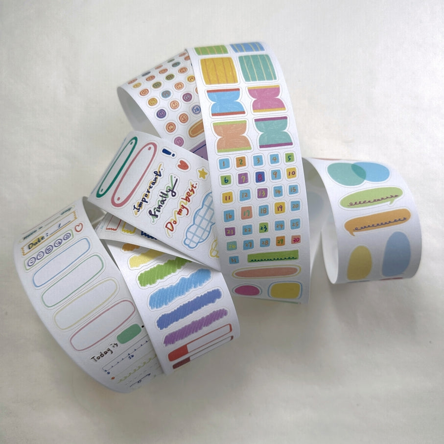 BuLan's Studio - Memo kiss-cut paper tape (4.5 cm x 200 cm) SAMPLES