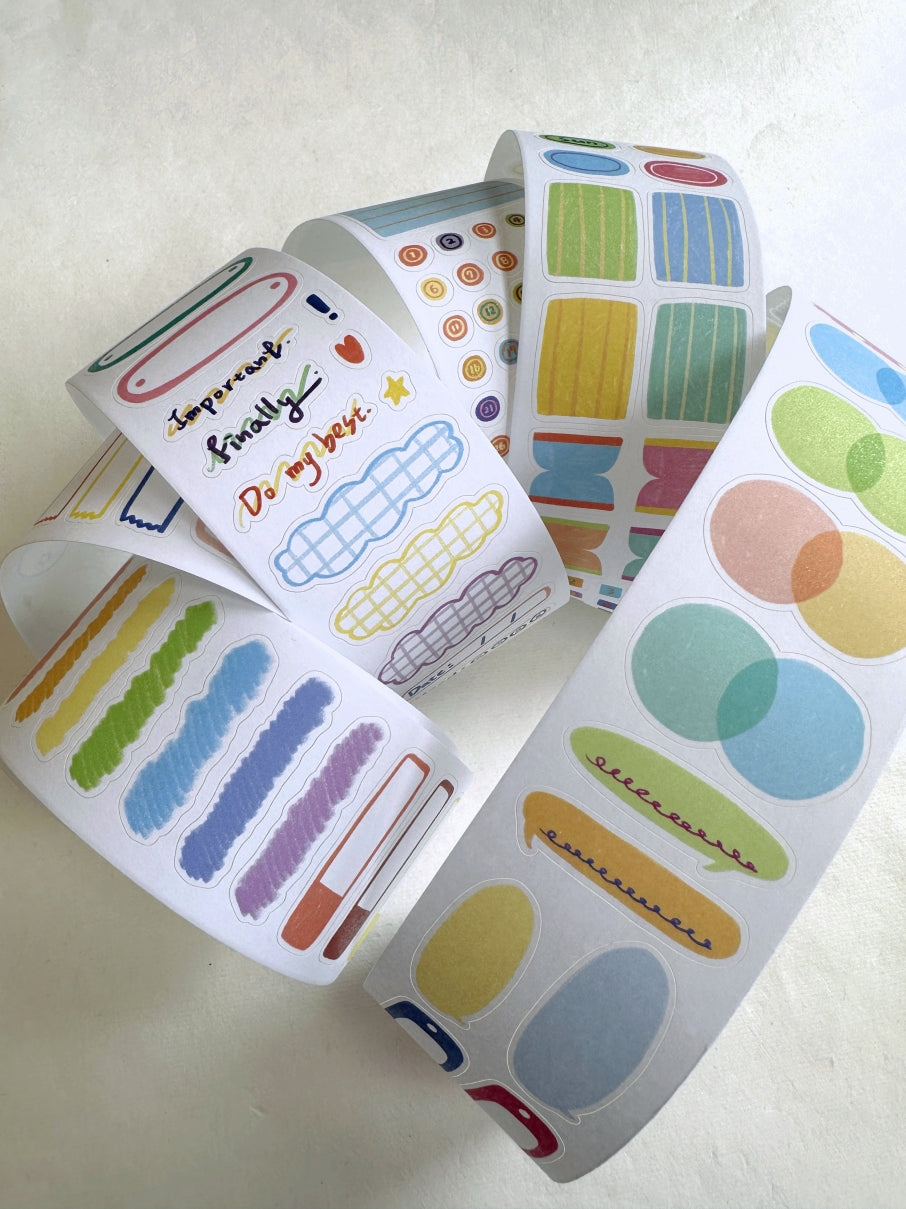 BuLan's Studio - Memo kiss-cut paper tape (4.5 cm x 200 cm) SAMPLES