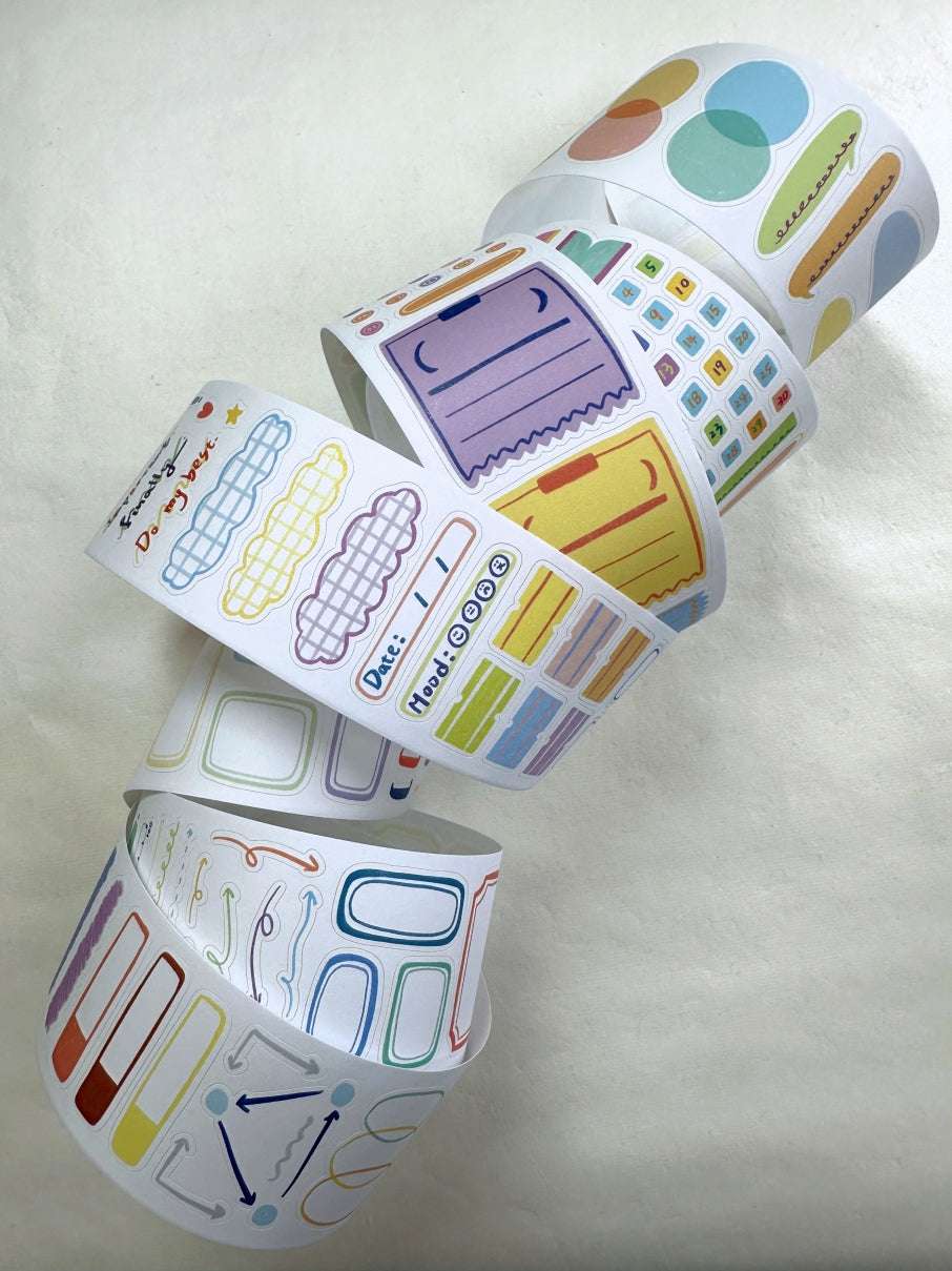 BuLan's Studio - Memo kiss-cut paper tape (4.5 cm x 200 cm) SAMPLES