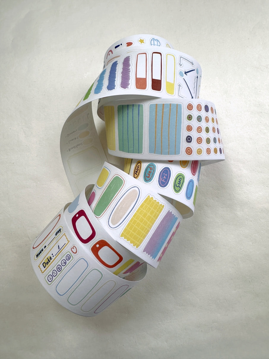 BuLan's Studio - Memo kiss-cut paper tape (4.5 cm x 200 cm) SAMPLES