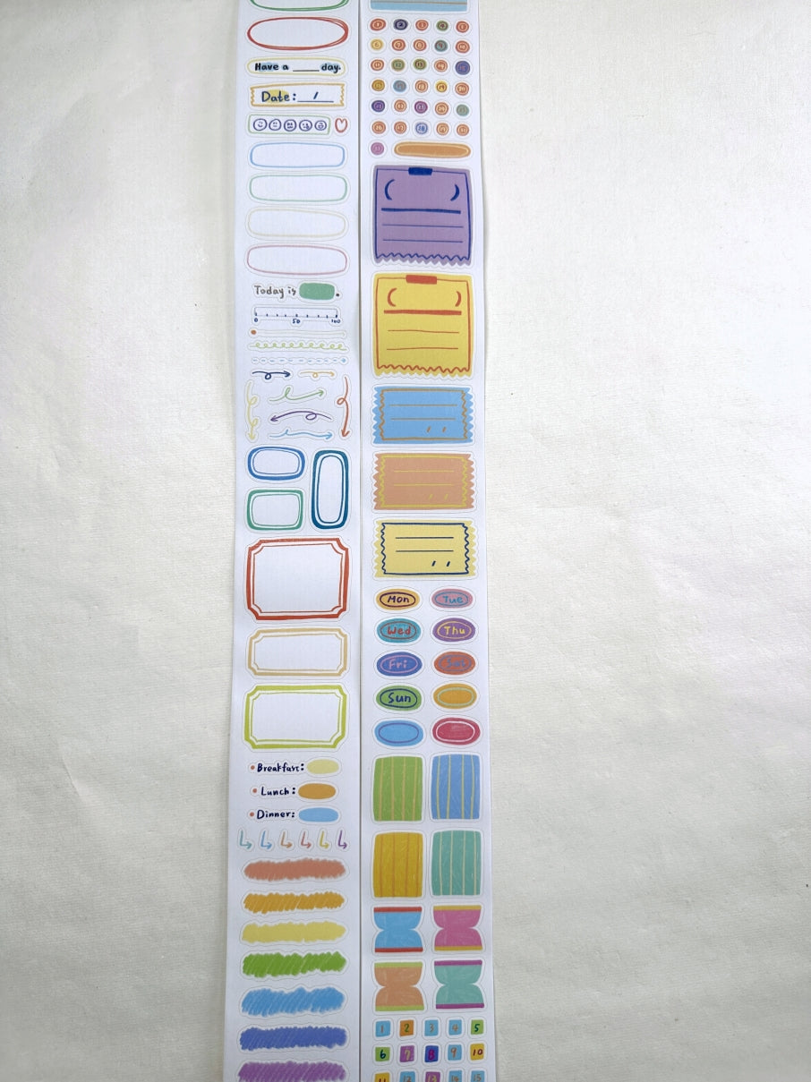 BuLan's Studio - Memo kiss-cut paper tape (4.5 cm x 200 cm) SAMPLES