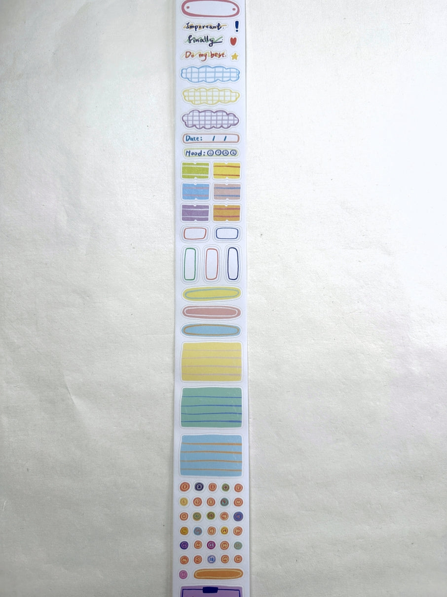 BuLan's Studio - Memo kiss-cut paper tape (4.5 cm x 200 cm) SAMPLES