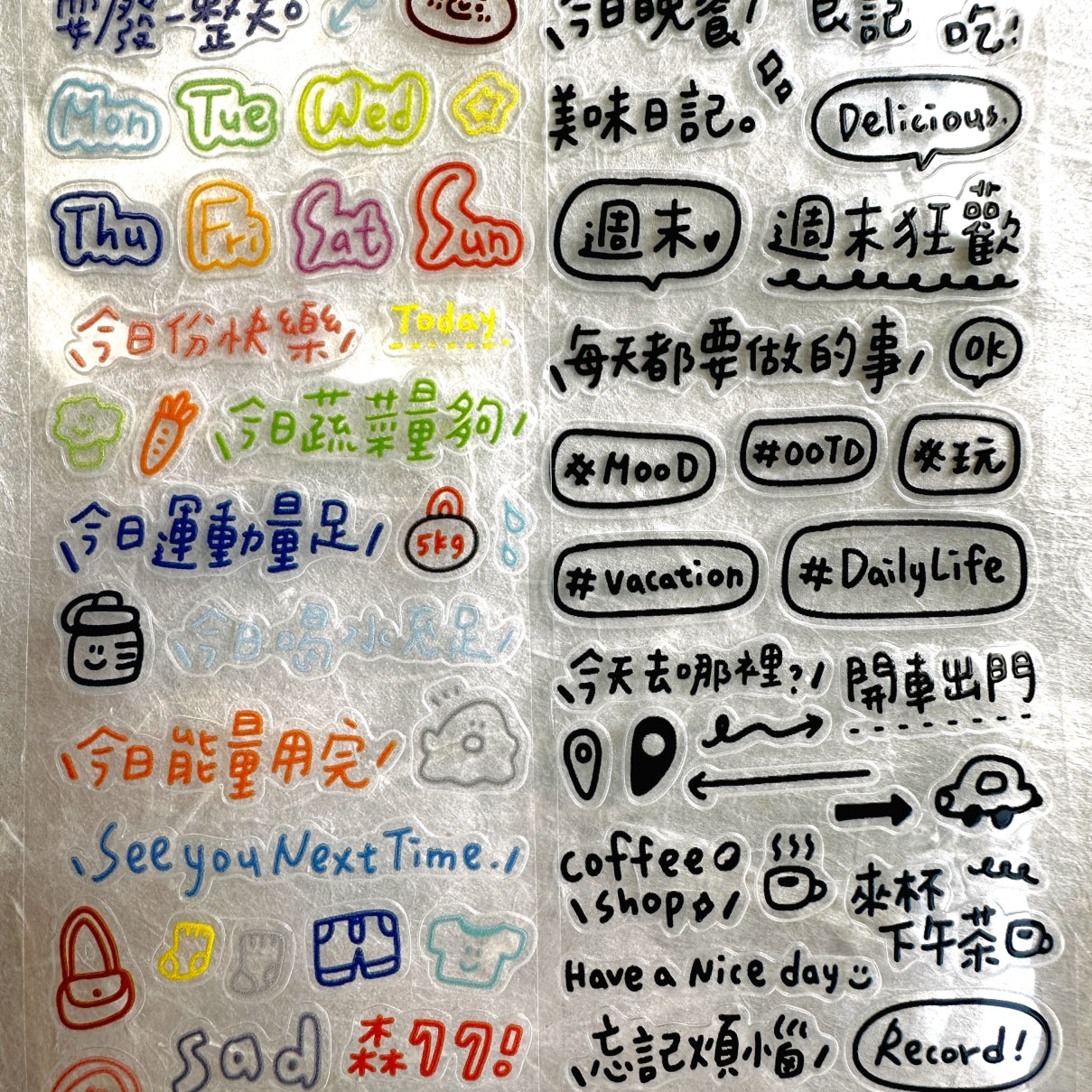 BuLan's Studio - Deco Word kiss-cut PET tape SAMPLES