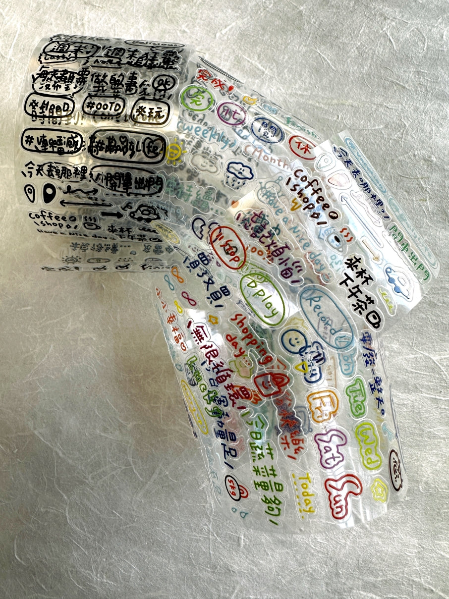 BuLan's Studio - Deco Word kiss-cut PET tape SAMPLES