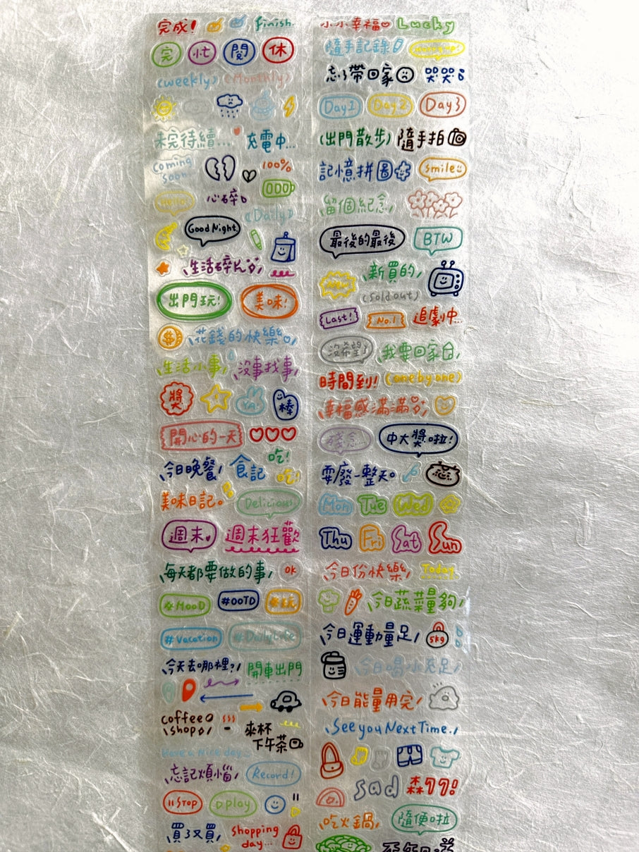 BuLan's Studio - Deco Word kiss-cut PET tape SAMPLES