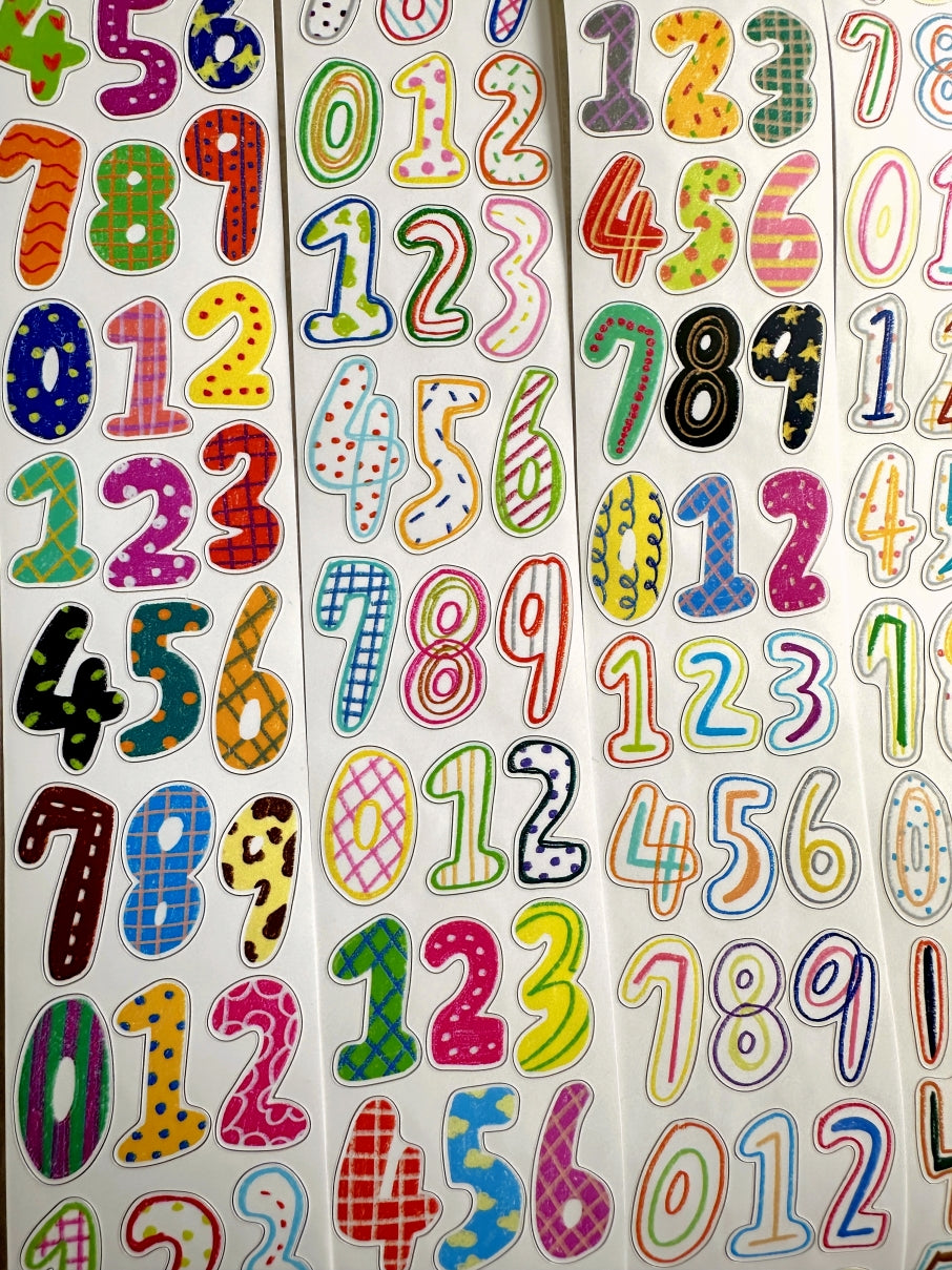 BuLan's Studio - Large Numbers kiss-cut synthetic paper tape SAMPLES