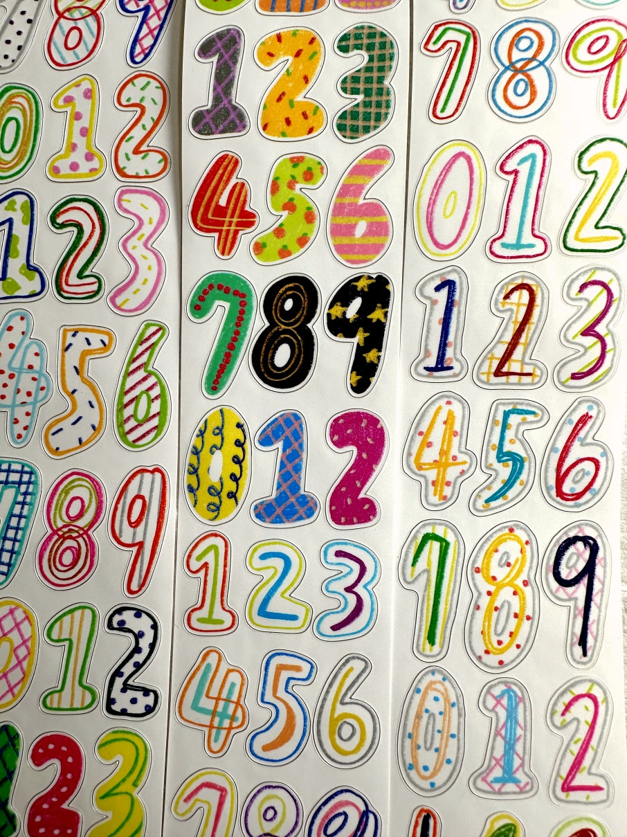 BuLan's Studio - Large Numbers kiss-cut synthetic paper tape SAMPLES