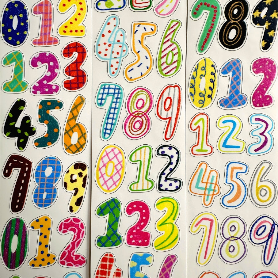 BuLan's Studio - Large Numbers kiss-cut synthetic paper tape SAMPLES
