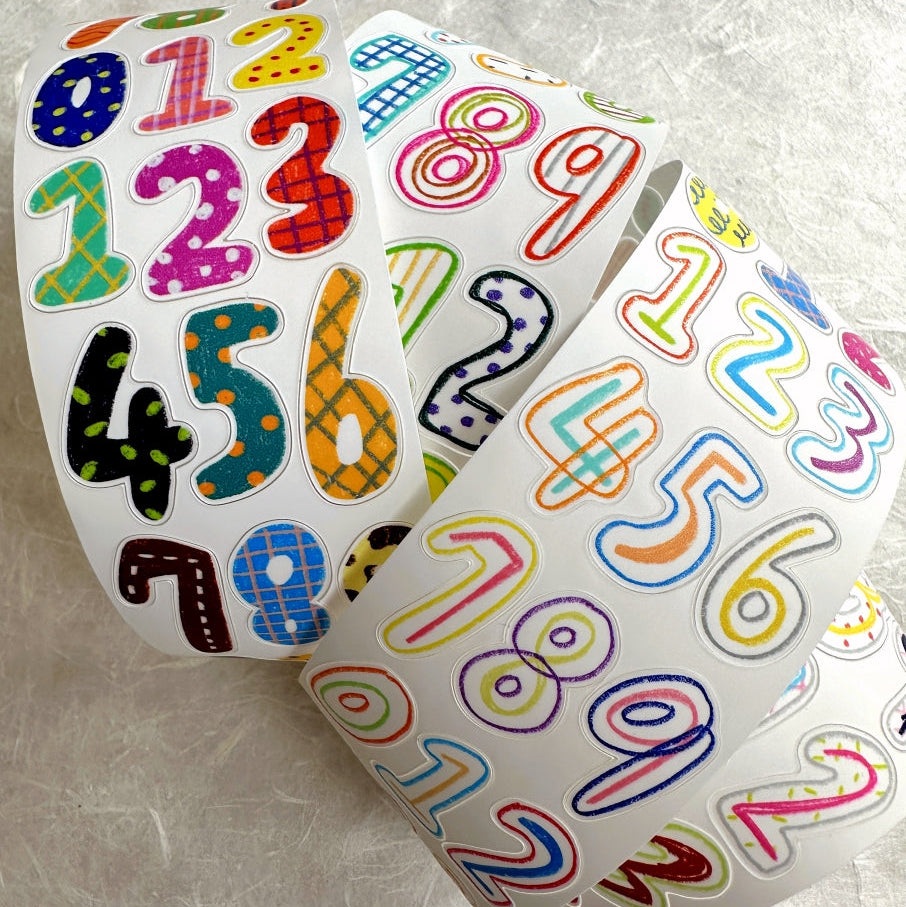 BuLan's Studio - Large Numbers kiss-cut synthetic paper tape SAMPLES