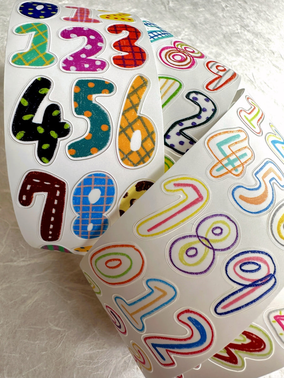 BuLan's Studio - Large Numbers kiss-cut synthetic paper tape SAMPLES